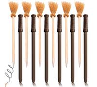 GBKDQQ 12 unidades de lápices: 6 lápices de escoba de bruja + 6 lápices de varita mágica de madera natural multifuncional para fiestas temáticas mágicas, regalos de fiesta de cumpleaños