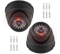 GBKDQQ 2 cámaras falsas de vigilancia con LED parpadeantes, cámara de seguridad, resistente a la intemperie, para casa y oficina