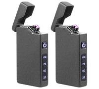 GBKDQQ 2 mecheros eléctricos de arco eléctrico, recargable por USB, encendedor portátil con indicador de batería, regalo para hombres y mujeres, con caja de regalo (negro)