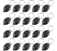 GBKDQQ 20 llaveros LED de linterna, portátil, ultrabrillante, funciona con pilas, mini llaveros, 12 lúmenes, mini linterna para niños, caja negra