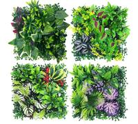 GBKDQQ 4 piezas de plantas de pared al aire libre, plantas artificiales para montaje en pared, aspecto realista, decoración de plantas artificiales para pared, balcón y jardín, interior y exterior