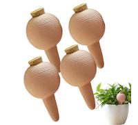 GBKDQQ 4 unidades de riego de conos de arcilla, riego automático de terracota, dispensador de agua de 430 ml con tapón de corcho para plantas de interior, jardineras de balcón