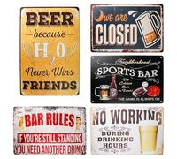 GBKDQQ 5 carteles retro de chapa de cerveza, 20 x 30 cm, cartel retro de bar, cartel divertido para decoración de bar, decoración de pared, nostálgica, vintage, de metal, para bar, cafetería, hogar