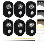 GBKDQQ 6 piezas detector de movimiento LED Spot Interior, luces recargables para debajo de los muebles con mando a distancia, regulable, luz de armario inalámbrica, luz nocturna para cocina, armario