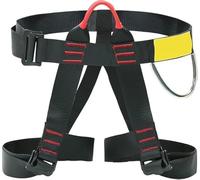 GBKDQQ Arnés de escalada, cinturón de seguridad para rescate de incendios, montañismo, medio cuerpo, equipo de escalada para mujeres, hombres y niños, color negro