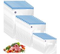 GBKDQQ Bolsas de vacío reutilizables con cremallera de válvula, 3 tamaños, transparentes, sin BPA, para alimentos, frutas, verduras, Congelar, Microondas, Sous Vide