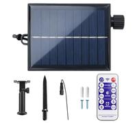 GBKDQQ Cadena de luces solares con panel solar de polisilicio y mando a distancia, caja de control de cadena solar, 8 modos de iluminación, impermeable, brillo ajustable (salida de 3 V)