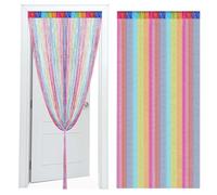 GBKDQQ Cortina de hilos, 2 unidades de 100 x 200 cm, multicolor, cortina de puerta de terraza, cortina para puerta de terraza, decoración para comedor, dormitorio, boda, café