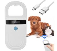 GBKDQQ Escáner de Microchip para Mascotas: 1 Unidades Escáner de Chip Recargable, Lector de Microchip RFID para Perro/Gato, para Gestión de Animales (Blanco)