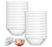GBKDQQ Juego de 20 cuencos para salsas, 75 ml, mini cuencos de cristal, 7,5 x 3,5 cm, cuencos pequeños para salsas, especias, preparación, cuencos pequeños para lavavajillas y microondas