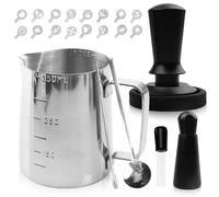 GBKDQQ Juego de 22 prensadores de café, juego de accesorios de espresso con prensador de 51 mm, alfombrilla para prensar, agitador de café, jarra de espuma, cuchara agitadora, lápiz de arte latte y