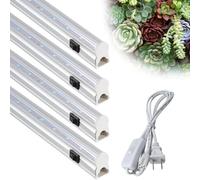 GBKDQQ Juego de 4 lámparas LED T5 para plantas, espectro completo para plantas de interior, 30 cm, barra de crecimiento con luz solar de espectro completo, cadena de margarita para invernadero