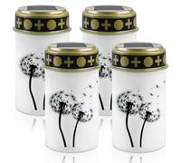 GBKDQQ Juego de 4 velas LED para tumbas de cementerio, resistentes al agua, funciona con pilas, para exteriores