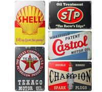 GBKDQQ - Juego de 5 paneles de chapa retro (20 x 30 cm, para taller, placa de pared de gasolina, placa de pared de metal para motocicletas, decoración de talleres