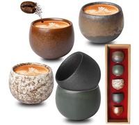 GBKDQQ Juego de 5 tazas de café espresso de cerámica de pared gruesa, sin asa, tazas de café expreso de de gres ideal para expreso, moca, té, regalo para mujeres y hombres