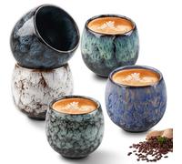 GBKDQQ Juego de 5 tazas de espresso de 110 ml, tazas de calidad de gres, tazas de espresso de pared gruesa, tazas de espresso de gres para espresso, moca, macchiato, té