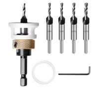 GBKDQQ Juego de brocas avellanadoras cónicas: 6 piezas, HSS-M2, avellanador de madera con tope de profundidad, profundidad ajustable para perforación precisa, ideal para procesamiento de madera (2,8 x