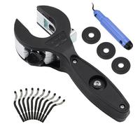 GBKDQQ Juego de cortatubos de carraca, cortador de tubos de acero inoxidable, cortador de tubos de cobre, 8-29 mm, juego de cortatubos con 3 ruedas de repuesto y herramientas de desbarbado