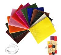 GBKDQQ Juego de fabricación de velas de cera de abejas, 12 colores, placas de cera de abejas, para velas de placas de cera de abejas, adecuadas para adultos y niños, 20 x 15 cm, multicolor