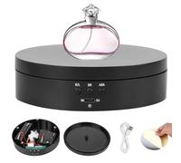 GBKDQQ Plato giratorio eléctrico, soporte de exhibición de 13,8 cm, soporte giratorio giratorio de 360 grados para fotografía, joyería, relojes, modelos 3D