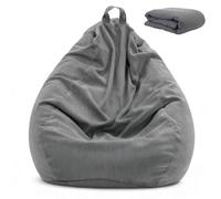 GBKDQQ Puf para niños y adultos, 100 x 120 cm, tamaño XL, (sin relleno), para decoración de salón interior y exterior, color gris oscuro
