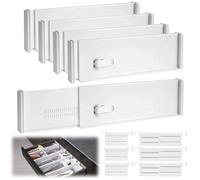 GBKDQQ Separador de cajones ajustable, 10 unidades de plástico separador de cajones de 32 - 56 cm, organizador de cajones, separador de cajones, divisor de cajones ajustable para armario, cocina