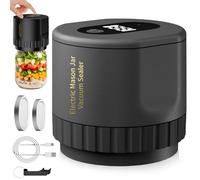 GBKDQQ Sistema De Sellado Al Vacío Eléctrico Para Tarros Mason: Kit De 10 Selladora Eléctrica, Para Salsas, Mermeladas Y Alimentos, Sellado Automático, Larga Durabilidad Para El Almacenamiento (Negro)