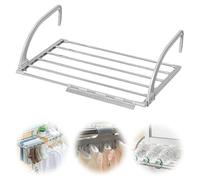 GBKDQQ Tendedero extensible para balcón (44 - 76 cm), toallero para radiador, tendedero pequeño para balcón, pared interior y exterior, acero inoxidable
