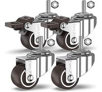 GBL Ruedas para Muebles Pesados con 2 Freno + Tornillos - 25mm M8x20mm Hasta 40kg - 4 Rueda que No Dejan Marcas, Alta Resistencia - Ruedas Giratorias Pequeñas para Palets Engomadas