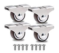 GBL Ruedas para Muebles Pesados + Tornillos - 25mm Hasta 40kg - 4 Rueda que No Dejan Marcas de Alta Resistencia - Ruedas Giratorias Pequeñas para Palets Engomadas - Plateadas
