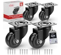 GBL Ruedas para Muebles Pesados + Tornillos - 50 mm Hasta 200 kg - 4x Ruedas Giratorias Grandes que No Dejan Marcas de Alta Resistencia - Para Mesa Cama Mueble Canape Sofá Palets - Negro