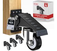 GBL Ruedas para Bancos de Trabajo Retráctil de Alta Resistencia + Tornillos - Paquete de 4 Ruedas Hasta 225kg - Ruedas sin Dejar Marcas en el Suelo para Muebles Pesados Portátiles