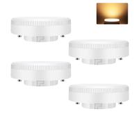 GBLY Lampadine LED GX53 (confezione da 4): Bianco caldo 3000K, ultrasottili (74 x 25 mm), adatte per l'illuminazione di armadi e soffitti, 5 watt, senza sfarfallio, 230 volt, non dimmerabili