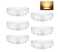 GBLY Lampadine LED GX53 (confezione da 6): Bianco caldo 3000K, ultrasottili (74 x 25 mm), adatte per l'illuminazione di armadi e soffitti, 5 watt, senza sfarfallio, 230 volt, non dimmerabili