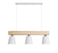 GBLY Lámpara colgante LED mesa de comedor madera 3 llamas blanco cálido