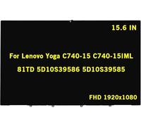 GBOLE 15,6 pulgadas de repuesto para Lenovo Yoga C740-15 C740-15IML 81TD 5D10S39586 5D10S39585 FHD 1920x1080 IPS pantalla LCD táctil montaje digitalizador placa de control con bisel