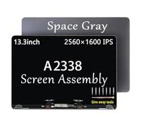GBOLE A2338 M1 M2 - Pantalla de repuesto para MacBook Pro Retina A2338 M1 M2 EMC 3578 MYD83 MYD92 MYDA2 MYDC2 MYD83LL/A MYD92LL/A MYDA2LL/A MYDC2LL/A Full LED LCD Display Asamblea gris