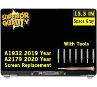 GBOLE Pantalla de repuesto para MacBook Air A2179 2020 año EMC 3302 MVH22 MVH42 MVH52 MWTJ2 MWTK2 MWTL2 Retina LCD Asamblea completa de 13.3 pulgadas 2560 x 1600 (gris espacio)