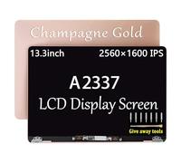 GBOLE Pantalla de repuesto para MacBook Air M1 A2337 2020 2560x1600 Full LCD LED Asamblea superior completa EMC 3598 MGN63 MGND3LL/A MGN93 MGNA3 MGN73 MGNE3LL/A (dorado)