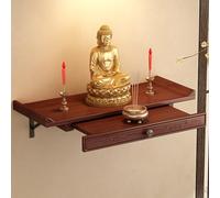 GBPLDMAQ Altar Budista de Pared, Estante de Mesa de Altar, Mesa de Meditación con Placa Telescópica Extraíble para Incienso y Ofrendas Espirituales(50x25x10cm/20x10x4in)