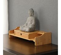 GBPLDMAQ Altar Budista, Mesa de Altar Madera, Cajón Extensible de 15 Cm, Pata Elevada, Tiradores Huecos para Sala Estar Comedor y Recibidor(Beige)