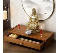 GBPLDMAQ Altar Budista, Mesa de Altar Madera, Diseño Hermético al Polvo, Capacidad de Carga 50 Kg Ahorra Espacio para el Culto en el Hogar(Brown)