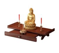 GBPLDMAQ Altar Budista, Mesa de Altar Madera, Placa Extraíble de 15 Cm y Capacidad Carga 7,5 Kg para Estar Dormitorio Oficina(40x25x10cm/16x10x4in)