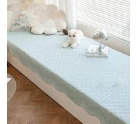 GBPLDMAQ Cojín para Ventanade Algodón Suave, Transpirable Cojín para el Alféizar, Nondeslizante Lavable para el Rincón Acogedor de la Sala Estar(Blue,70x180cm/28x70in)