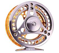 GBSONGJIN Carrete Pesca Mosca, Carrete de Pesca Fly Fishing Reel 2 + 1 BB Alta fundición a presión de aleación de Aluminio Carrete Carretes Equipos de Pesca con Mosca(Gold)