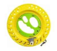 GBSONGJIN Carrete Pesca Mosca, Carrete de Pesca Rueda de Pesca ABS de Mano con rodamiento antiinverso, Carrete de Mano, enrollador de línea, Bobina de Hilo de Pesca(Color-Yellow)