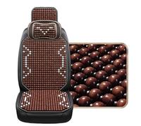 GBSONGJIN Funda De Bolas De Madera para Asiento 1 Funda de Asiento Coche Fresca Verano con Cuentas Madera Arce Natural, cojín Masaje, Transpirable, Ambiental, Impermeable(1PCS I)