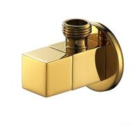 Gbtdoface 1 válvula de ángulo montada en la pared, válvula desviadora de ducha, rosca macho, válvula de ángulo triangular, grifo de baño bidé montado en la pared (dorado)