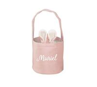 GBTROEY Cesta de Conejo de Pascua Personalizada con Orejas - Cesto de Almacenamiento con Monograma para Decoración de Pascua, Regalo de Baby Shower - Decoración de Primavera