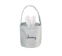 GBTROEY Cesta de Conejo de Pascua Personalizada con Orejas - Cesto de Almacenamiento con Monograma para Decoración de Pascua, Regalo de Baby Shower - Decoración de Primavera